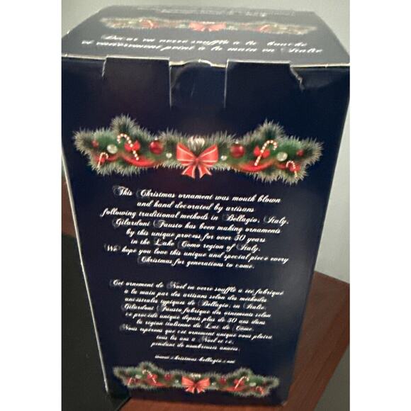 Christmas Bellagio Italian Mouth Blown Hand Painted Glass, Christmas House, 7" - Picture 5 of 5